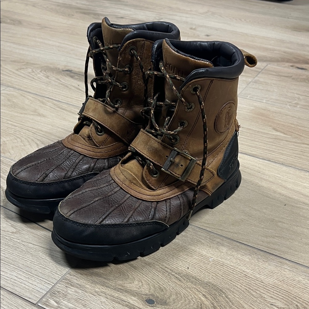 Polo by Ralph Lauren Brown and Black Leather Boots